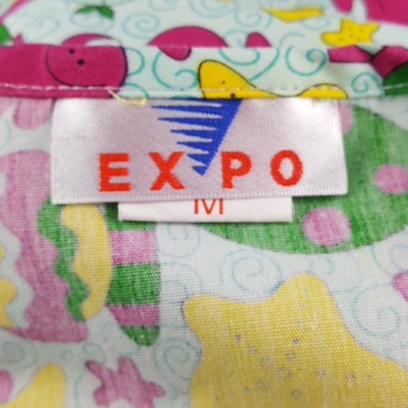 NWOT Expo Scrubs Top Child Care Ocean Theme (M) - Picture 9 of 10